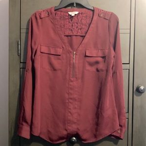 Burgundy Candie’s top, size medium
